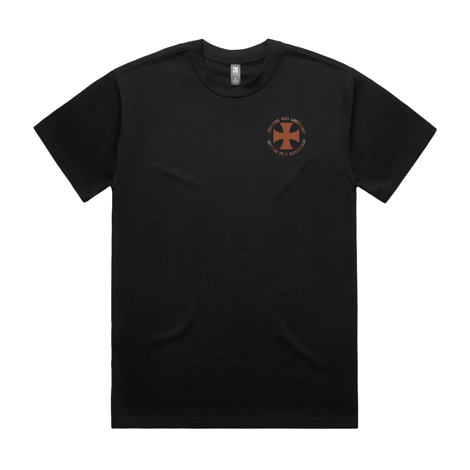 Black front flat lay