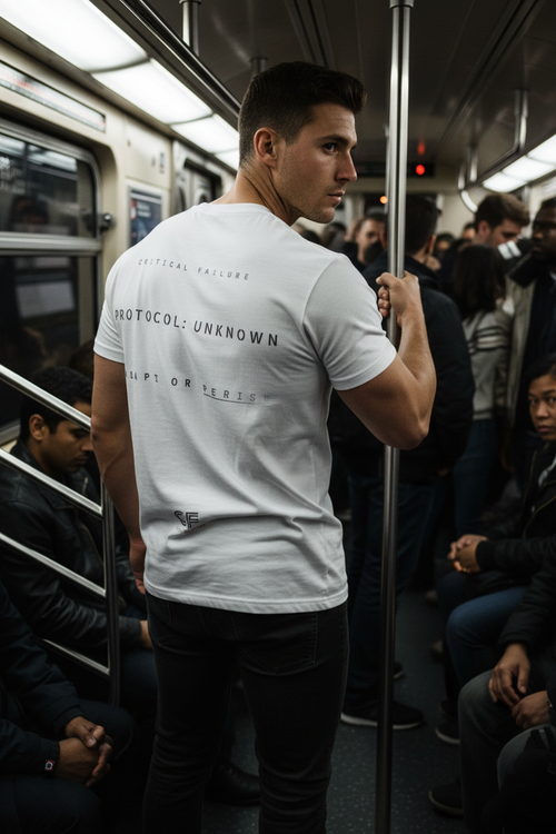 CODE: FOXTROT Crisis Mode Operational Manifest Tee in White — back view