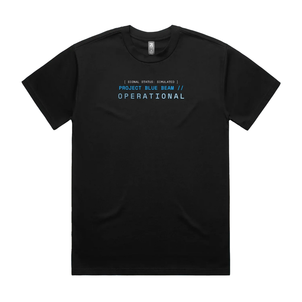 CODE: FOXTROT Project Blue Beam Operative Tee in Black —flat lay
