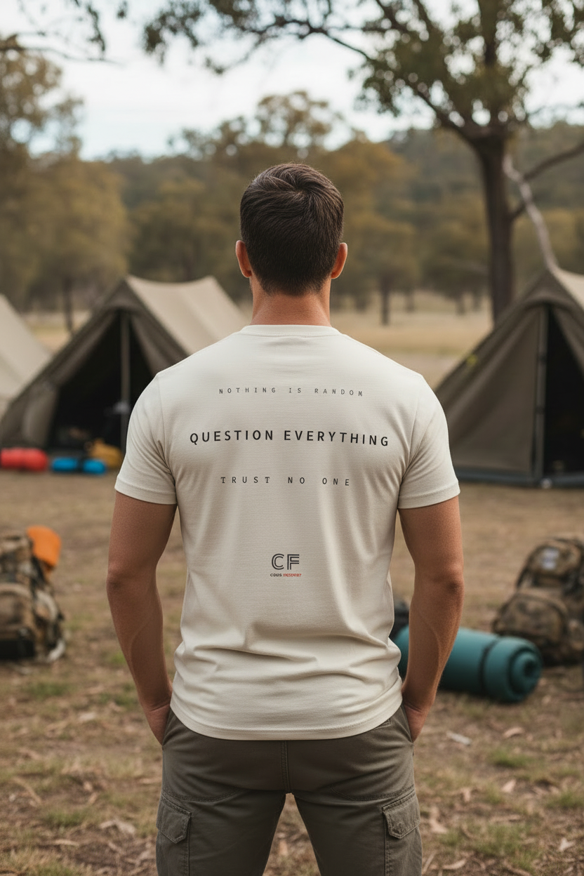 CODE: FOXTROT Truth Seeker Field Op Tee in Ecru — back view