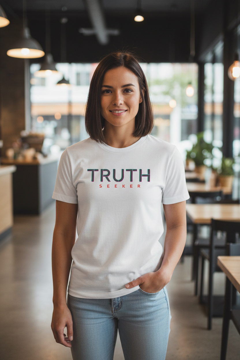 CODE: FOXTROT Truth Seeker Field Op Tee in White Charcoal — front view 