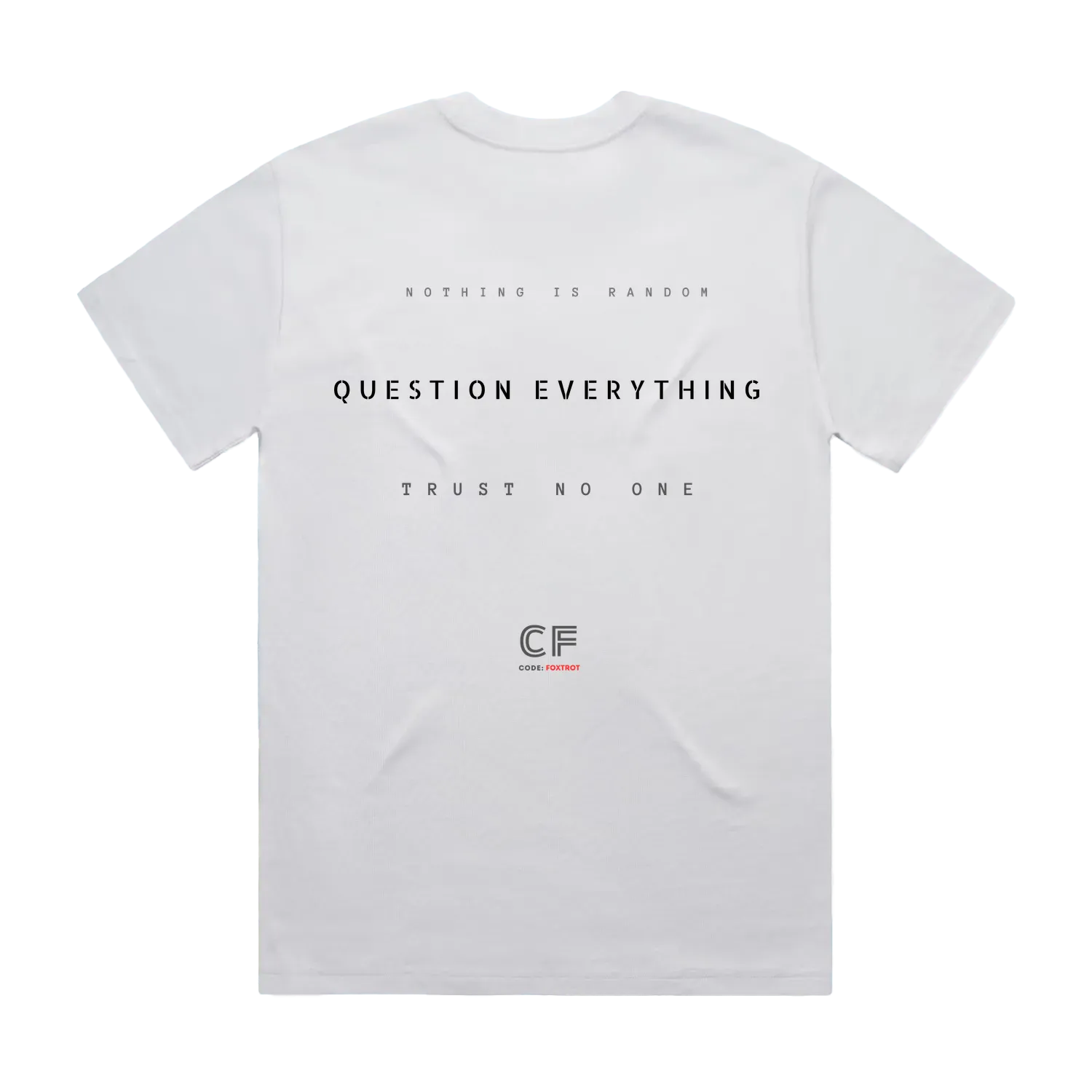 CODE: FOXTROT Truth Seeker Field Op Tee in White — back view