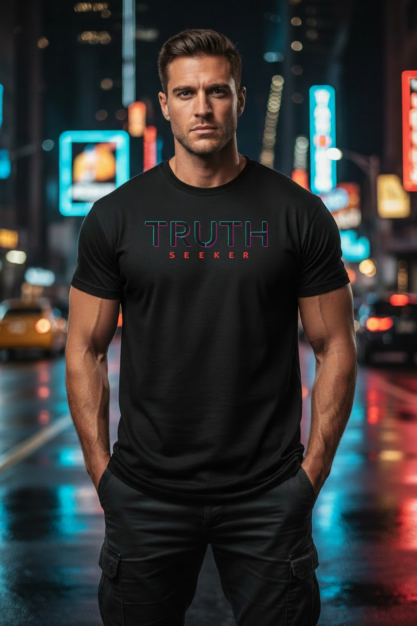 CODE: FOXTROT Truth Seeker Stealth Ops Edition Tee in Black — front view