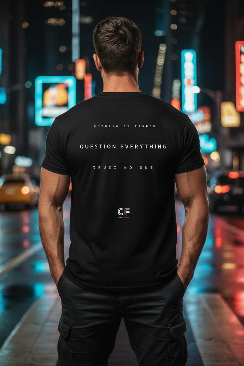 CODE: FOXTROT Truth Seeker Stealth Ops Edition Tee in Black — back view 