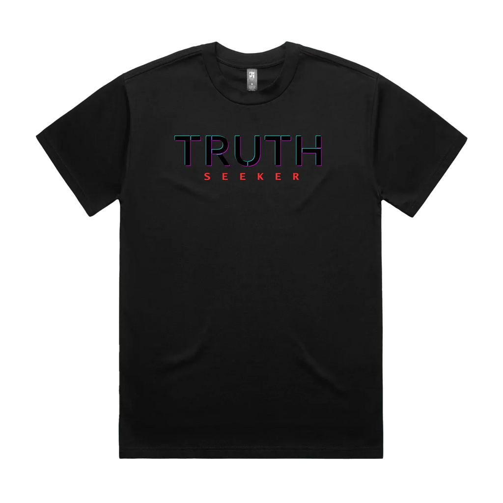 CODE: FOXTROT Truth Seeker Stealth Ops Edition Tee in Black — front view flat lay