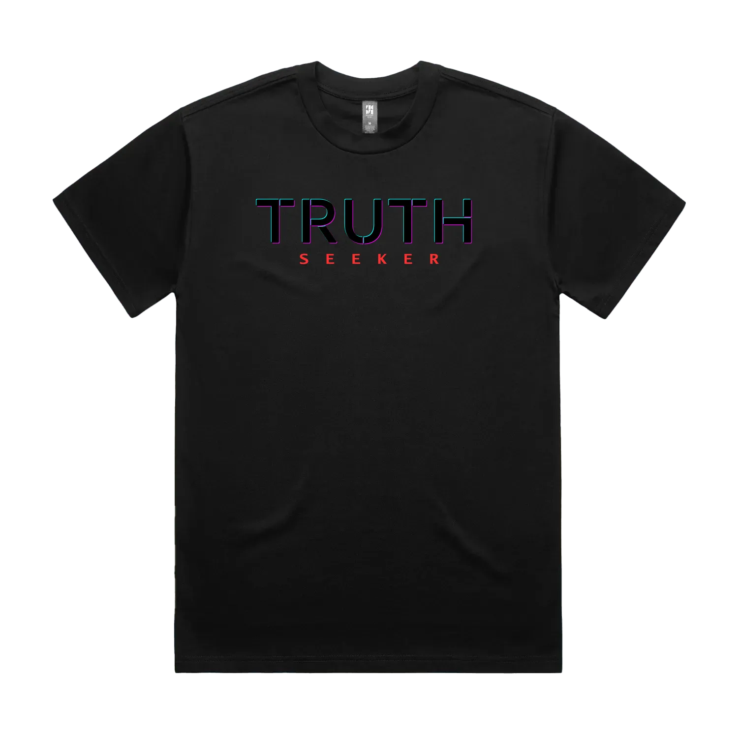 CODE: FOXTROT Truth Seeker Stealth Ops Edition Tee in Black — front view flat lay