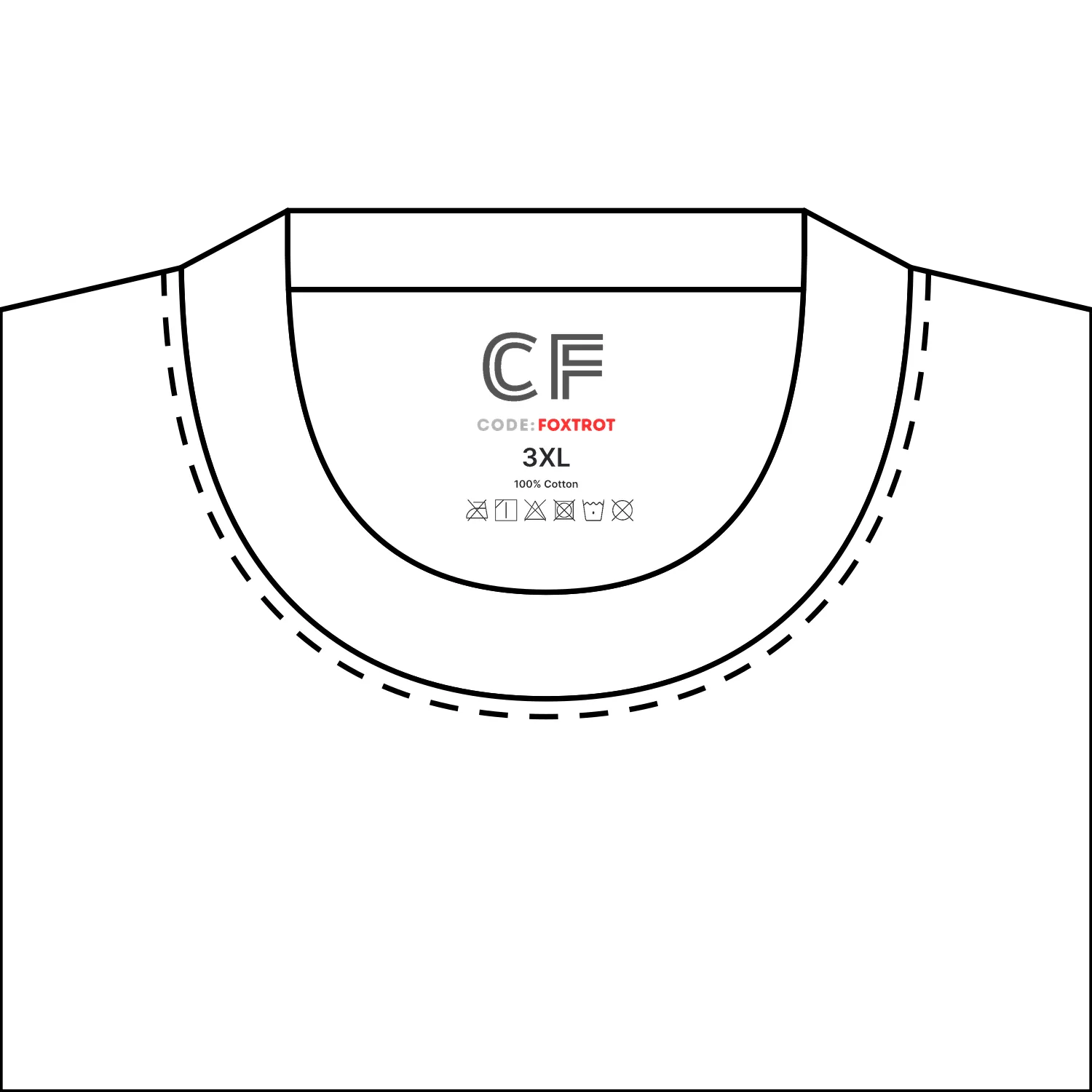 CODE: FOXTROT Crisis Mode Tee neck label detail — White