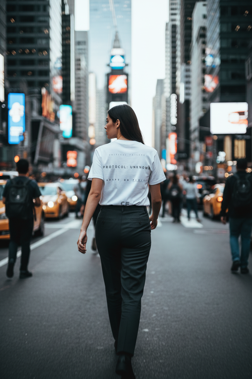 CODE: FOXTROT Crisis Mode Operational Manifest Tee in White — back view