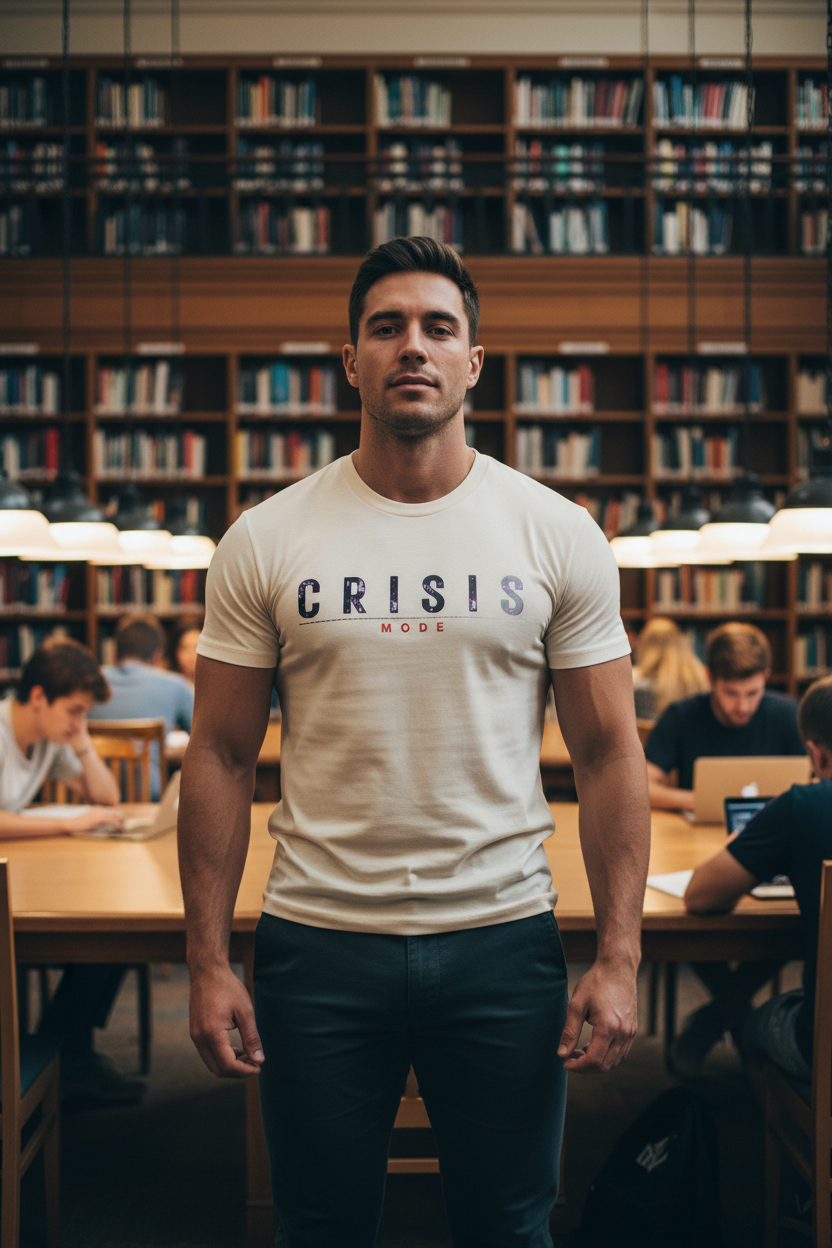 Crisis Mode Ecru Library Male Front