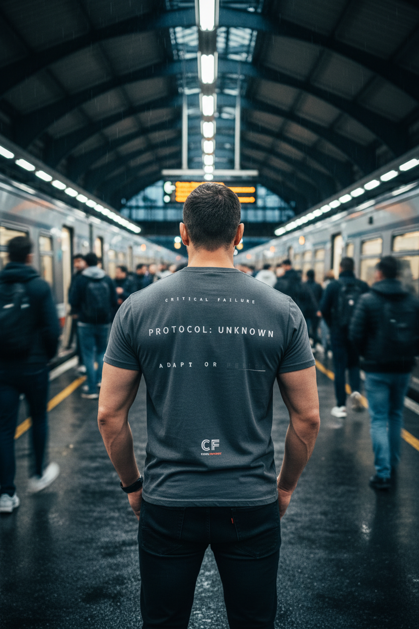 Crisis Mode Faded Black Train Station Male Back