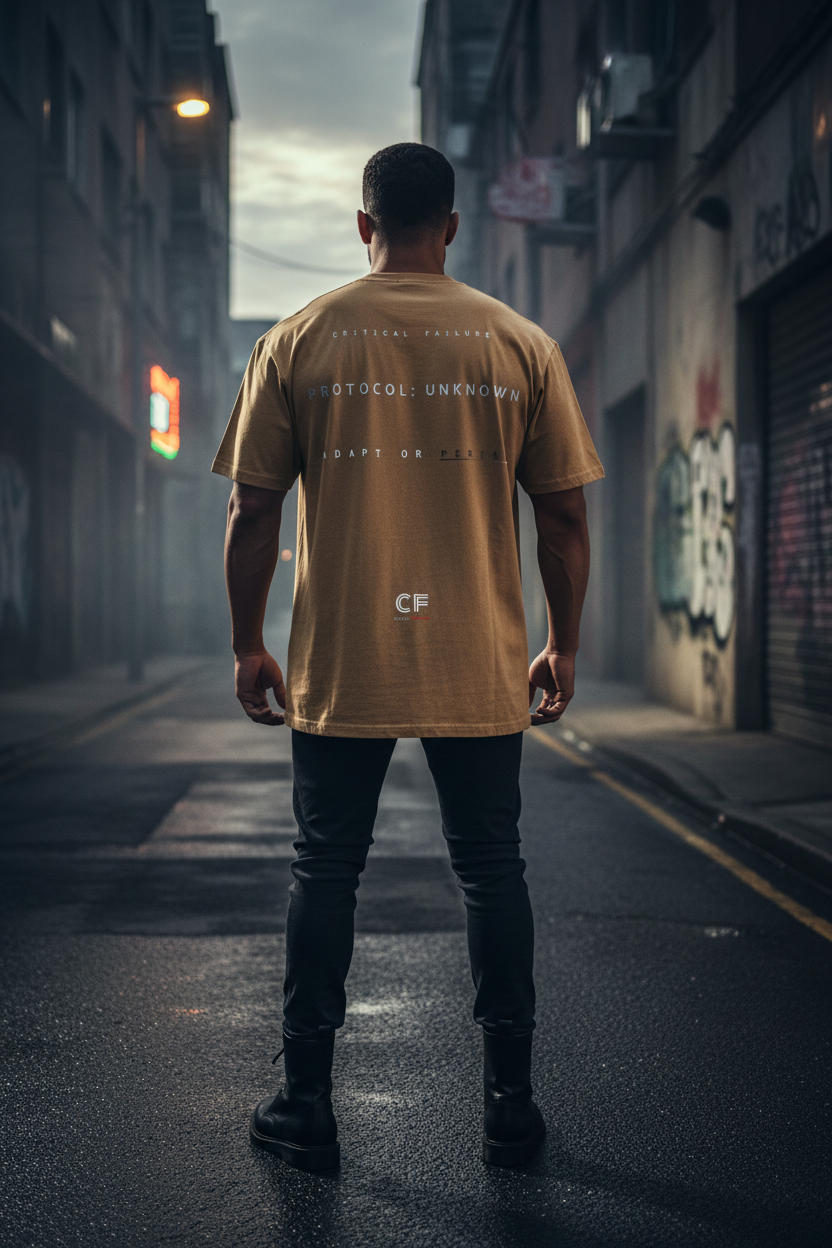 Crisis Mode Faded Gold Street Silhouette Back