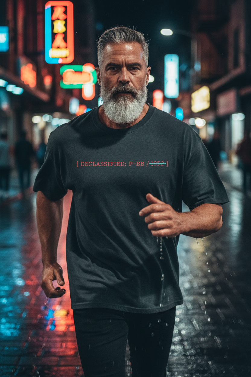 Declassified P-BB Front — Boxy Tee with Beard